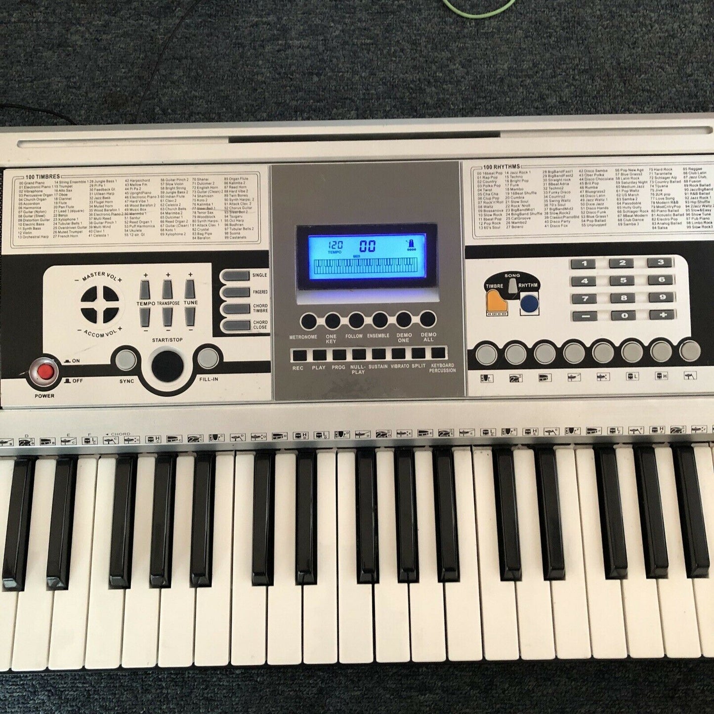 61 Key Electronic Keyboard LCD with 100 Rhythms 100 Timbers Full size keyboard