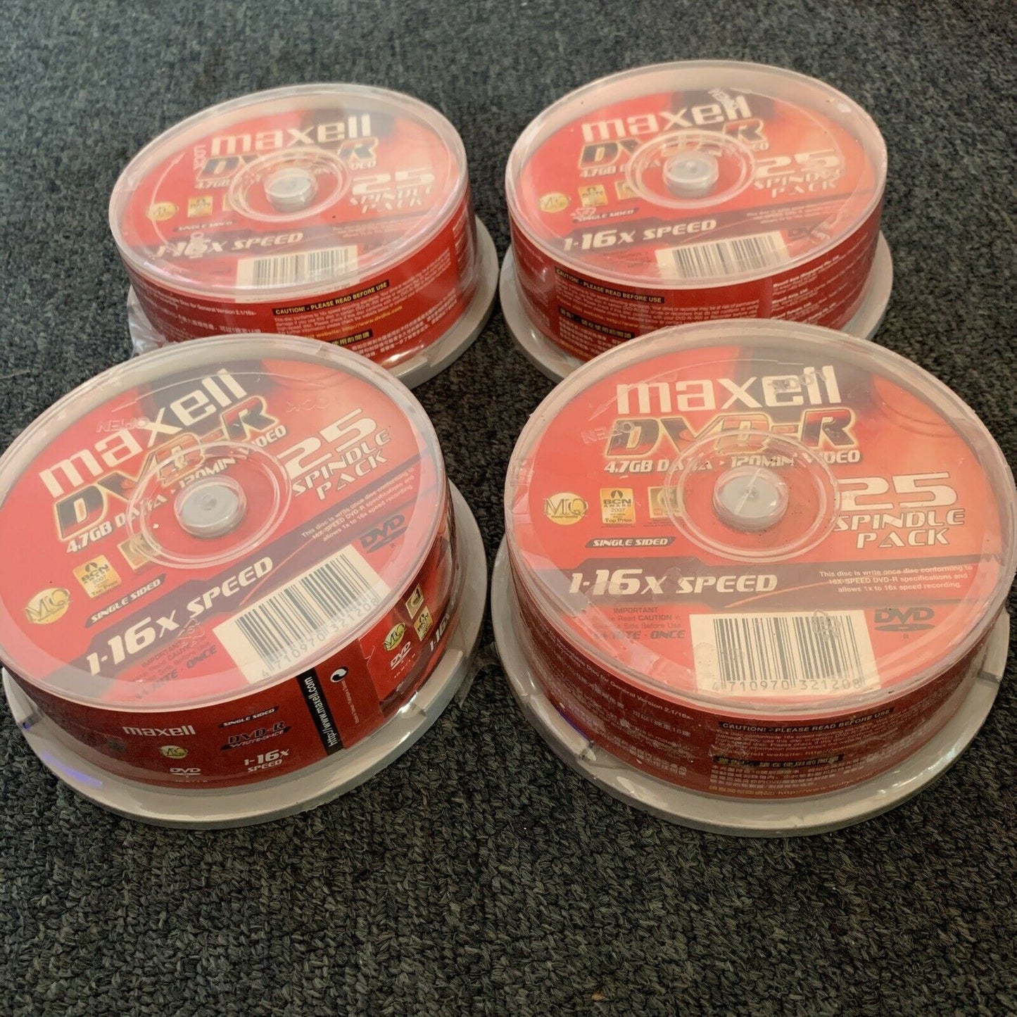*New Sealed* 4x Maxell DVD-R Blank DVD X25 - 100 Total