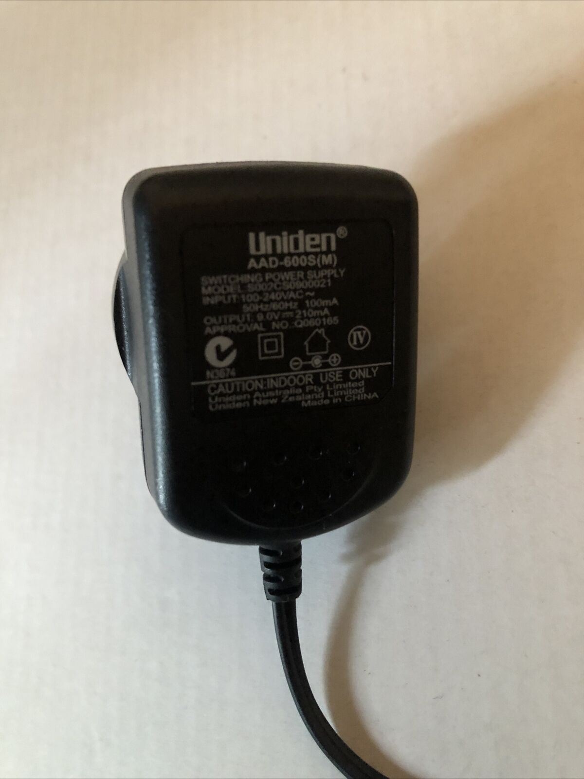 Genuine Uniden Cordless Telephone Charger & AAD-600S(M) AC Adapter 9v 210mA