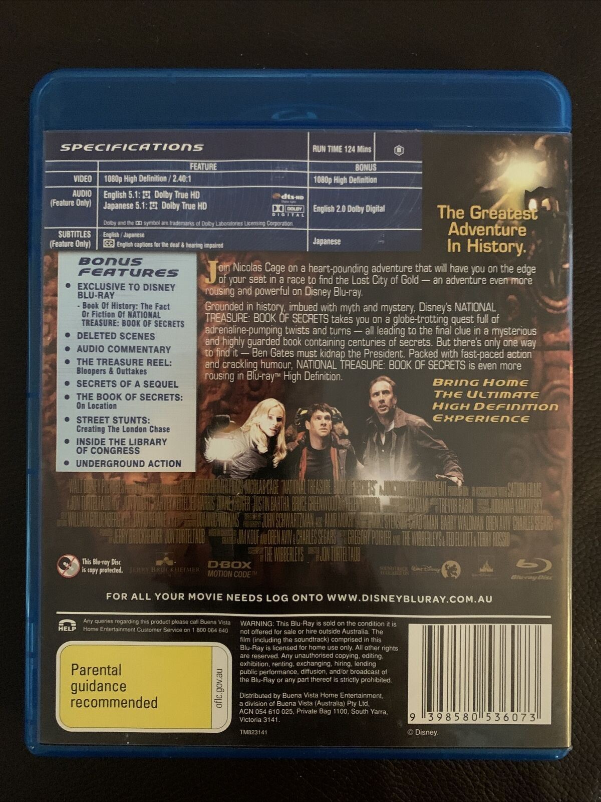 National Treasure 2 - Book Of Secrets (Blu-ray, 2007) Nicolas Cage. Region B