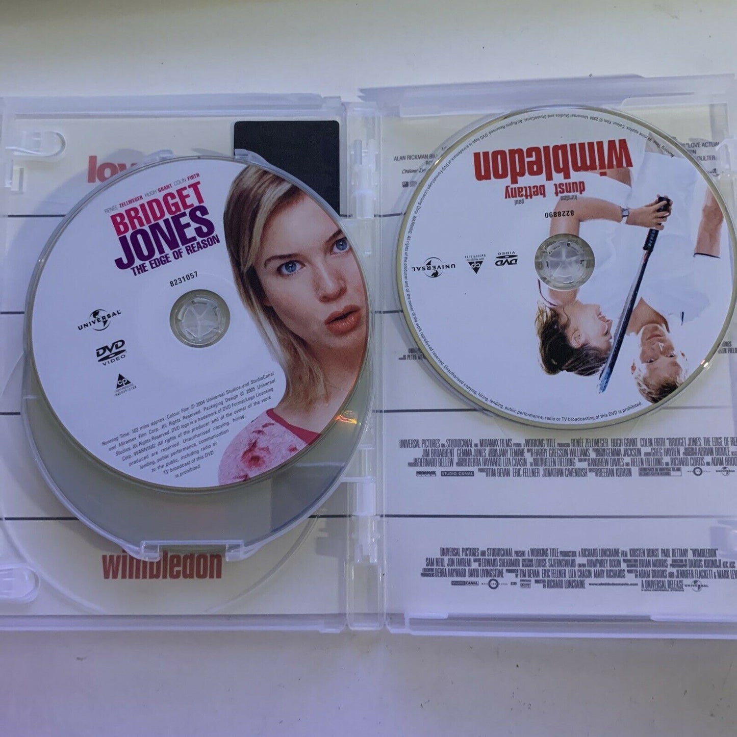 Love Actually / Notting Hill / Bridget Jones Diary 1 & 2 / Wimbledon DVD Region4