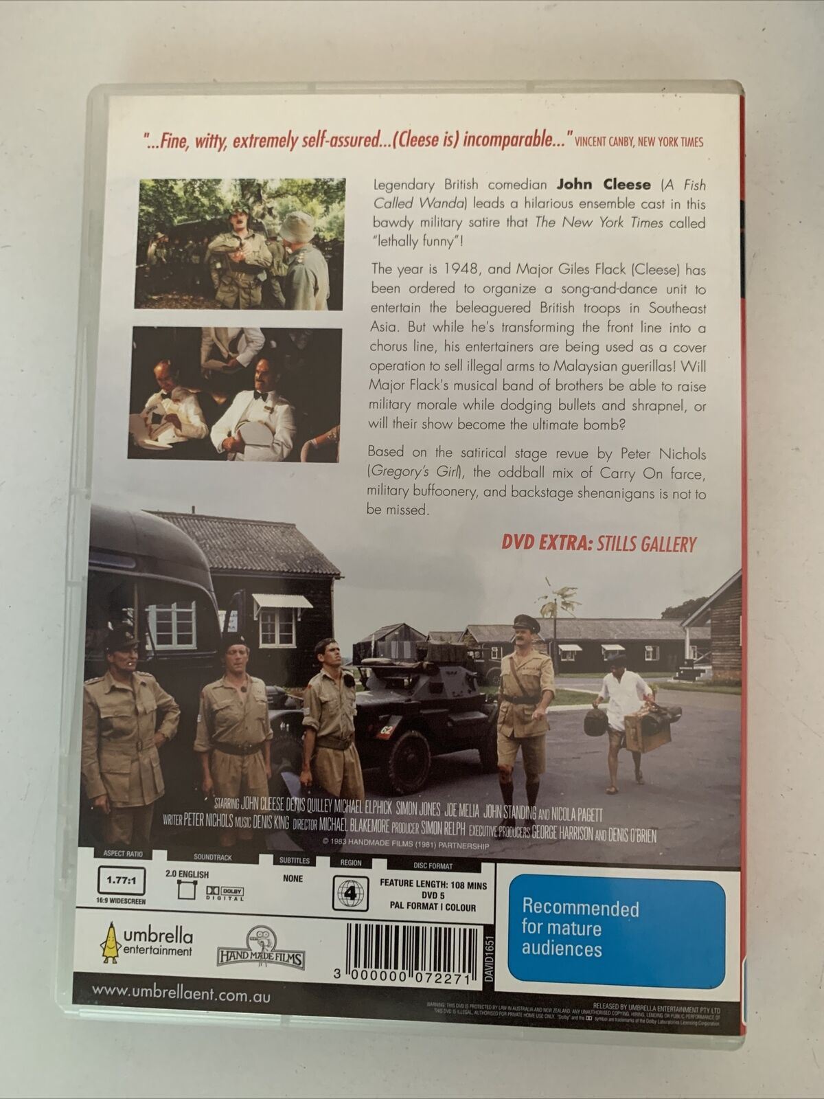 Privates On Parade (DVD, 1983) Joe Melia, John Cleese. Comedy Region 4
