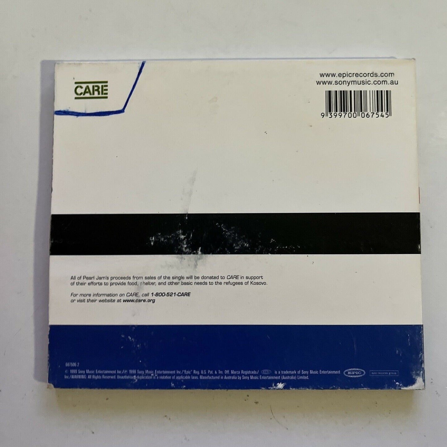 Pearl Jam – Last Kiss ~ Australian DIGIPAK CD Single 1999