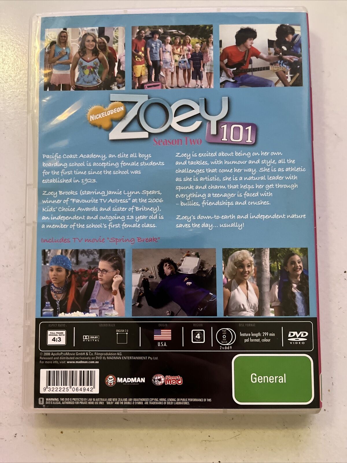Zoey 101 : The Complete Season 1 & 2 (DVD, 2005) Jamie Lynn Spears. Region 4