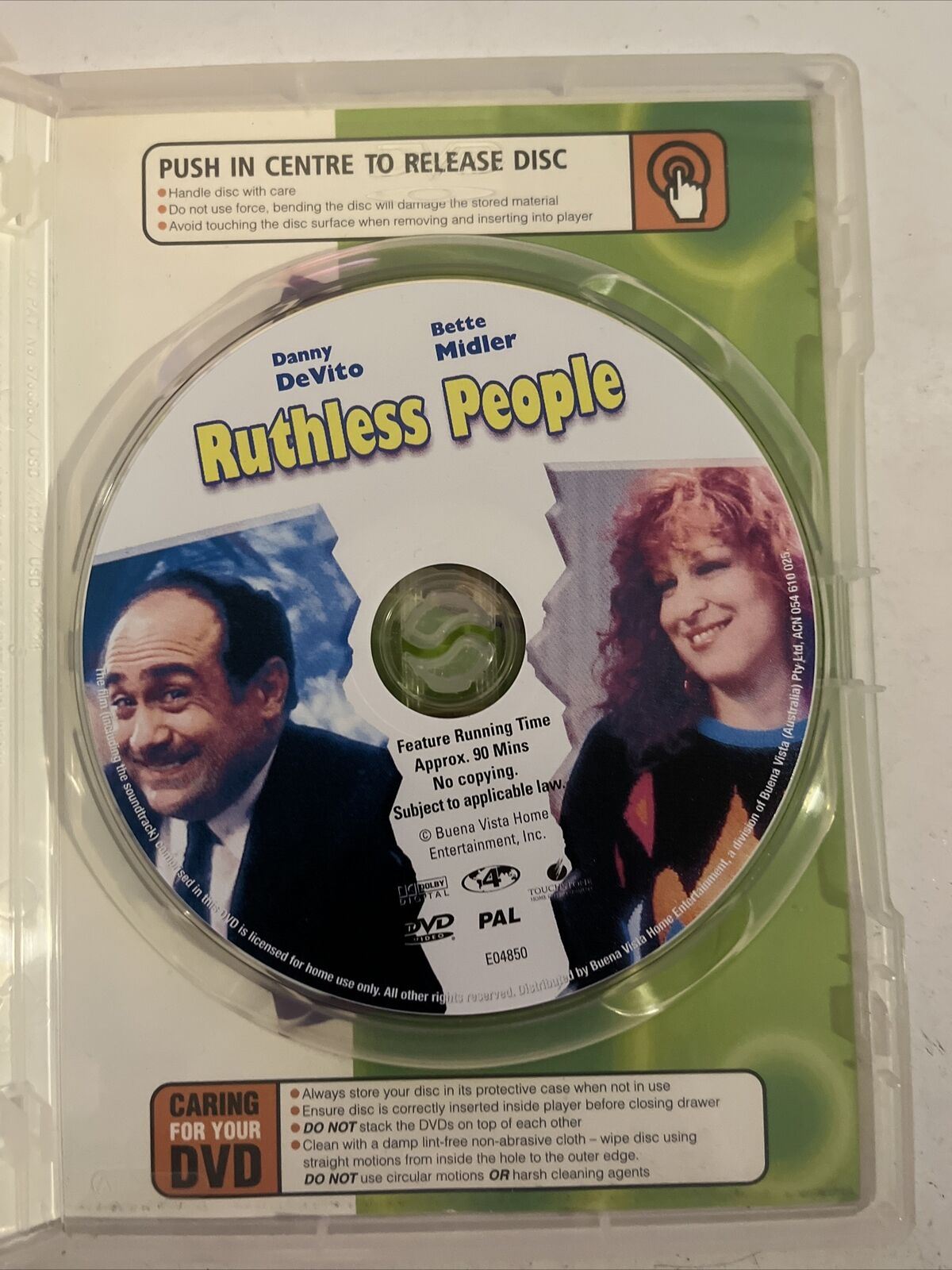 Ruthless People (DVD, 1986) Bette Midler, Danny De Vito. Comedy Film. Region 4