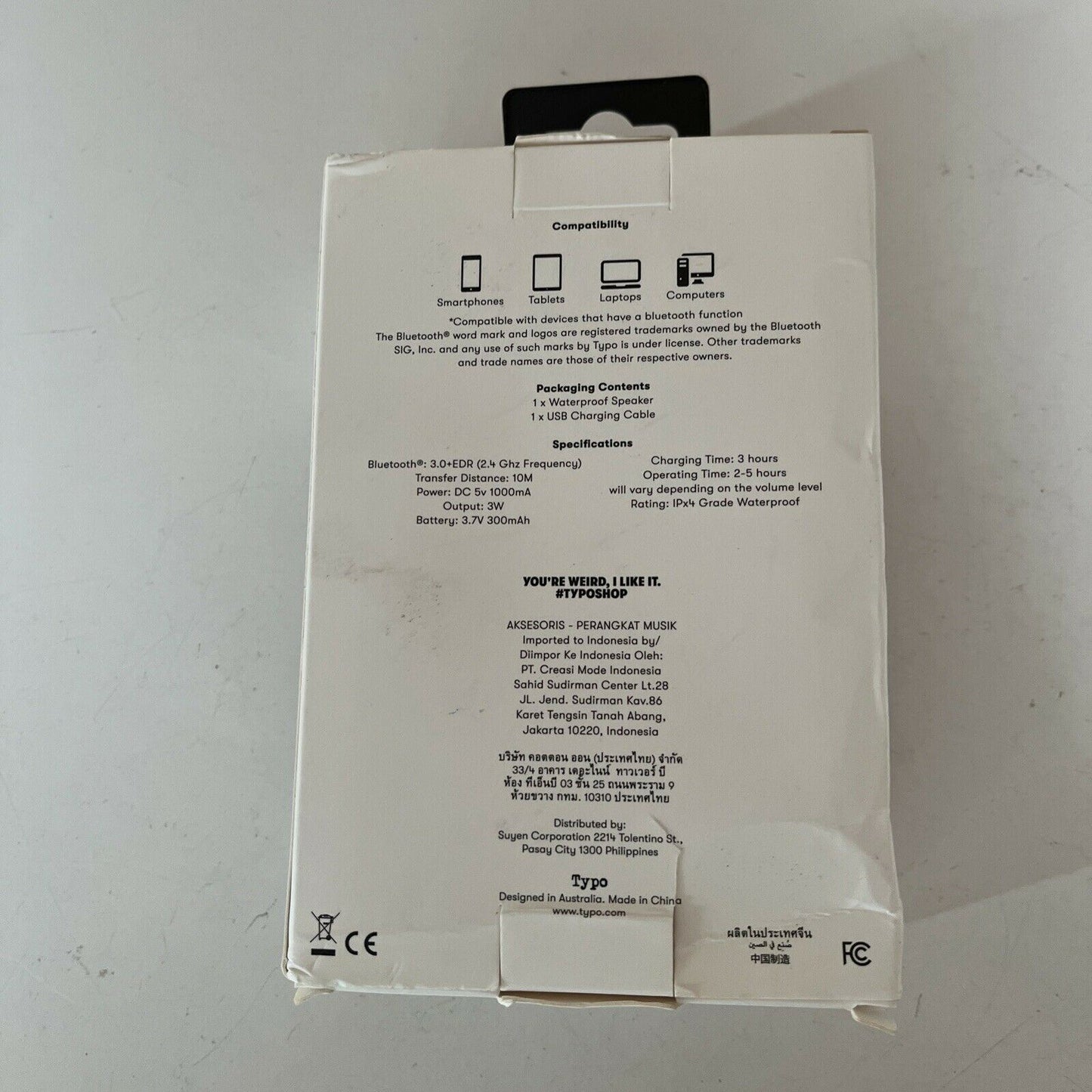 Typo Shower Waterproof Bluetooth Speaker