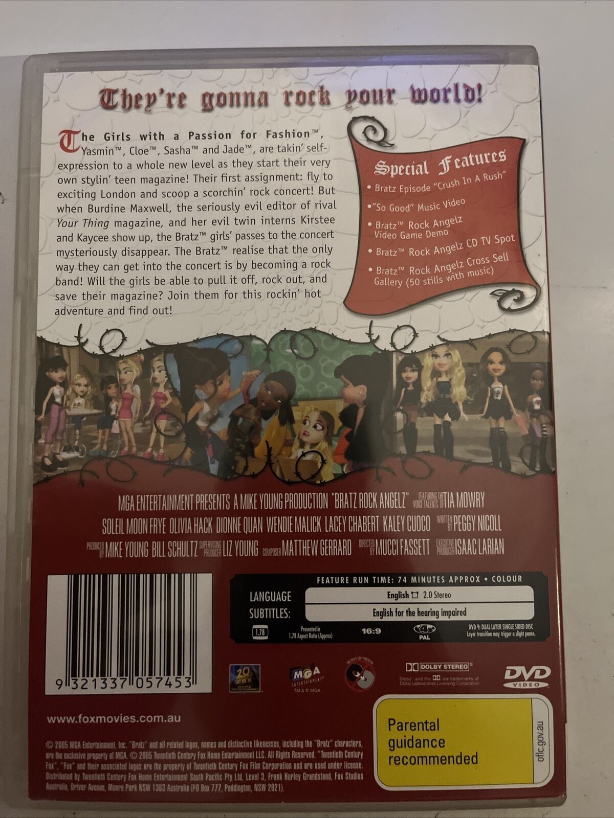 Bratz - Rock Angelz (DVD, 2005) Region 4