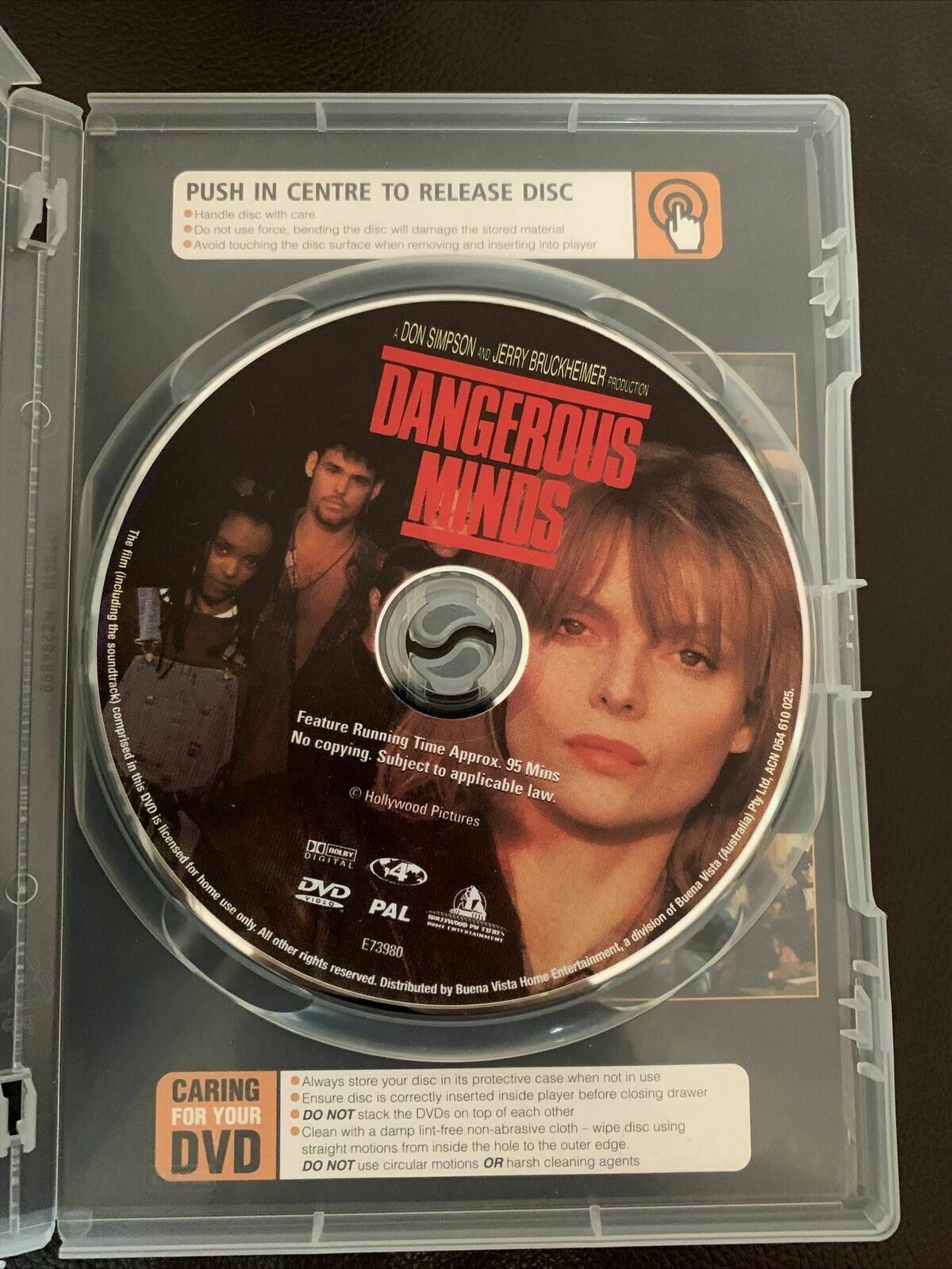 Dangerous Minds (DVD, 1995) Michelle Pfeiffer, George Dzundza - Region 4