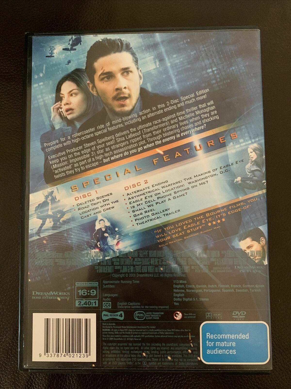 Eagle Eye - Special Edition (DVD) Shia LaBeouf, Michelle Monaghan - Region 4