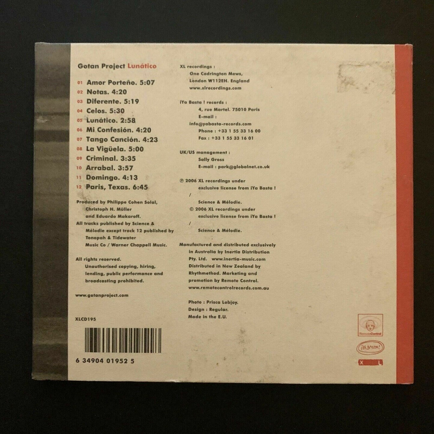 Lunatico by Gotan Project (CD, XL Recordings/Beggars Group)