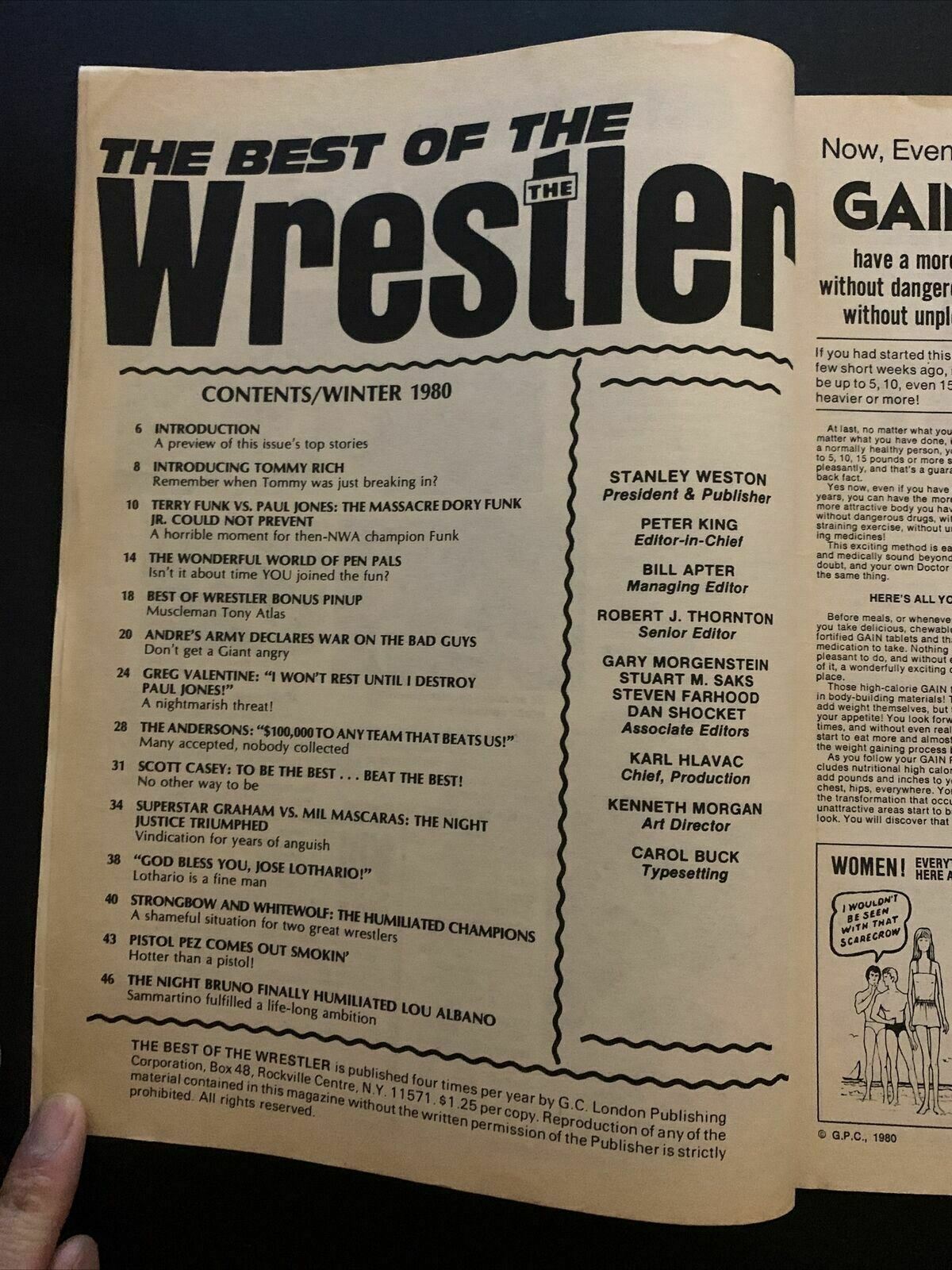 The Best Of The Wrestler Magazine Winter 1980 - Greg Valentine, Andre Giant