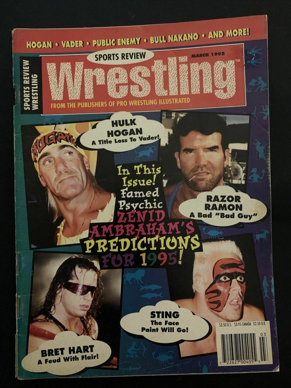 Sports Review Wrestling Magazine March 1995 - Hulk Hogan, Bret Hart, Sting