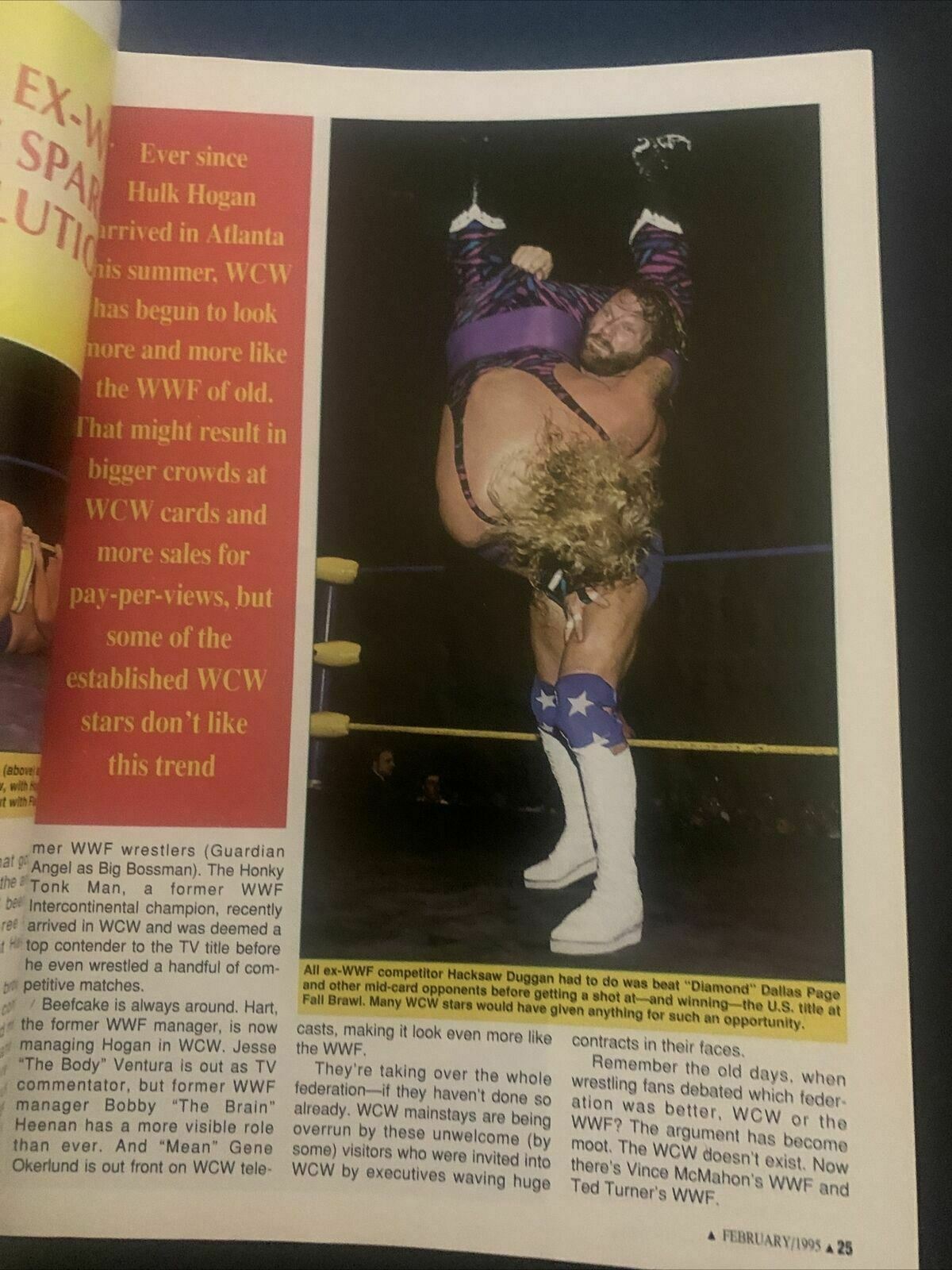 Pro Wrestling Illustrated February 1995 - WCW Civil War, Hulk, Abdullah, Butcher