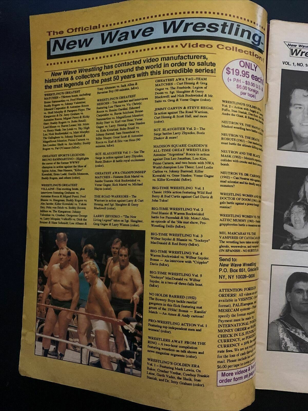 New Wave Wrestling Magazine April 1993 - Kat Leroux, Bret Hart, Curt Henning