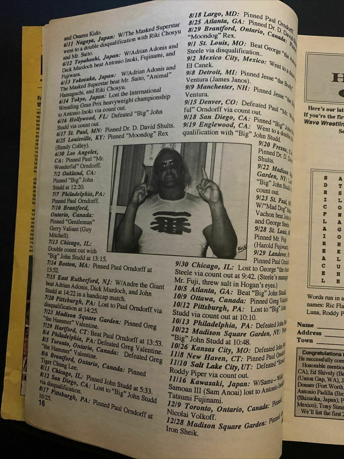 New Wave Wrestling Magazine April 1993 - Kat Leroux, Bret Hart, Curt Henning