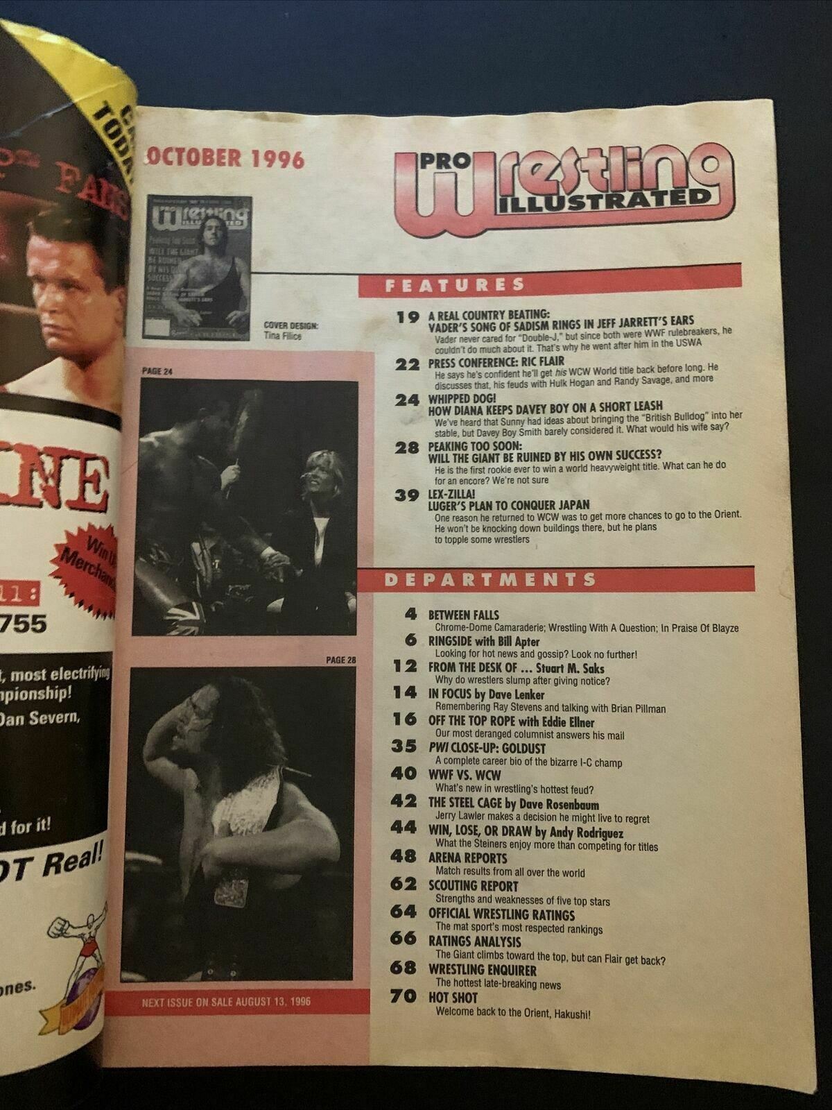 Pro Wrestling Illustrated Magazine October 1996 - Giant, Lex, Vader, Goldust
