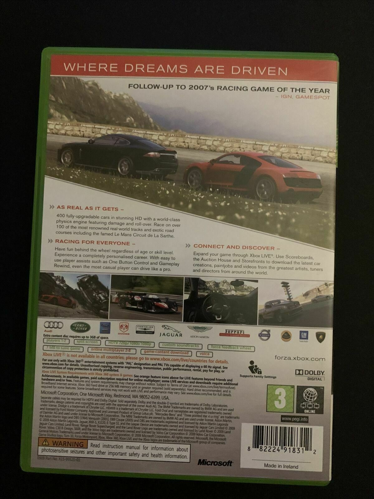 Forza Motorsport 3 - Microsoft 360 PAL Game with Manual