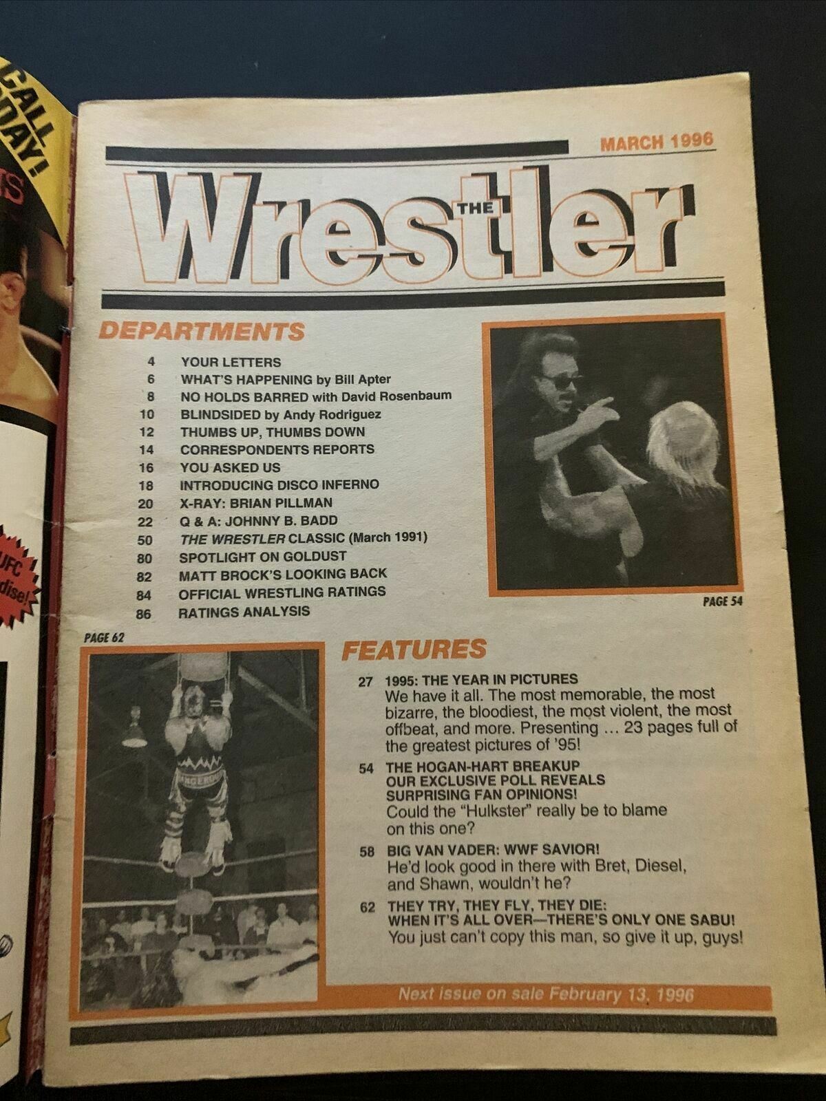 The Wrestler Magazine March 1996 - Hart, Luger, Ramon, Hogan