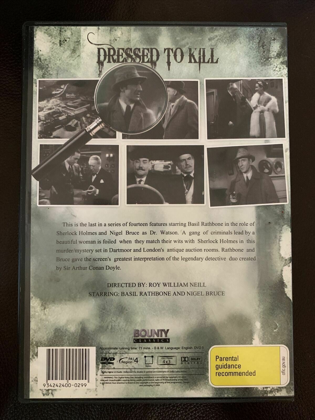 Sherlock Holmes: Dressed to Kill (DVD, 1946) Basil Rathbone, Nigel Bruce
