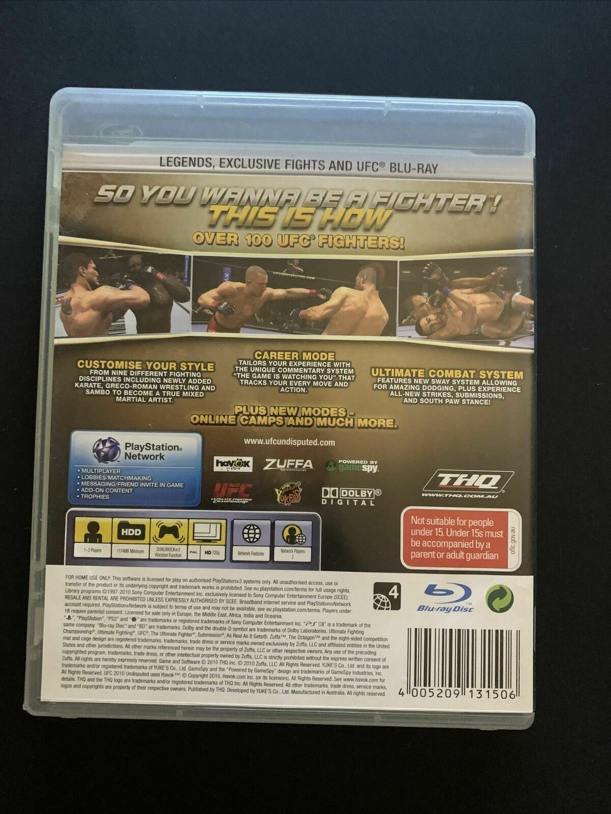 UFC Undisputed 2010 - PS3 Playstation 3 with Manual