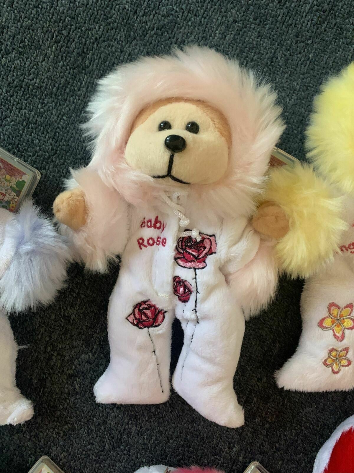 4x Beanie Baby: Baby Forget Me Not, Gerbera, Poppy, Frangipani, Rose & Bluebell