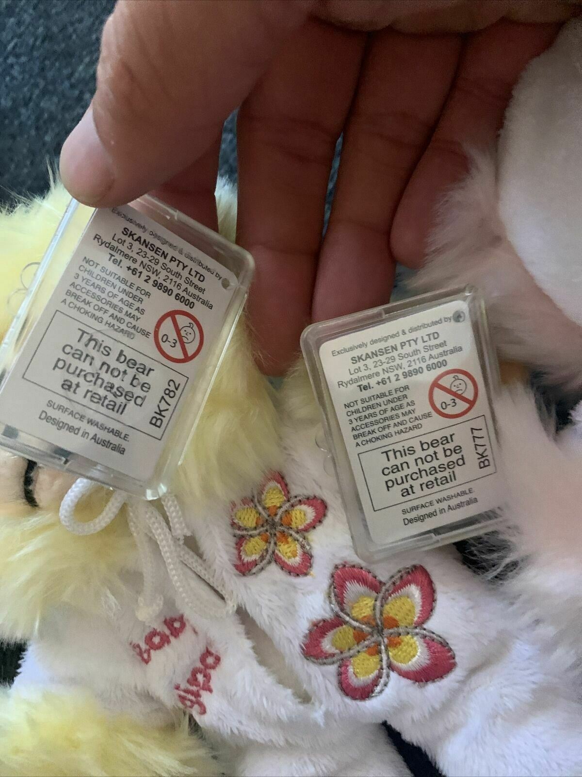 4x Beanie Baby: Baby Forget Me Not, Gerbera, Poppy, Frangipani, Rose & Bluebell