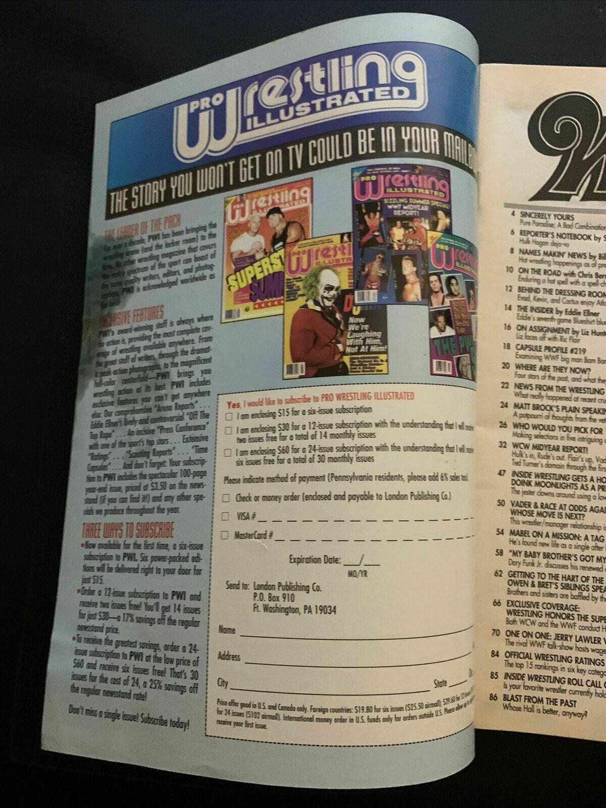 Inside Wrestling Magazine October 1994 - Van Vader, Hulk Hogan, WCW