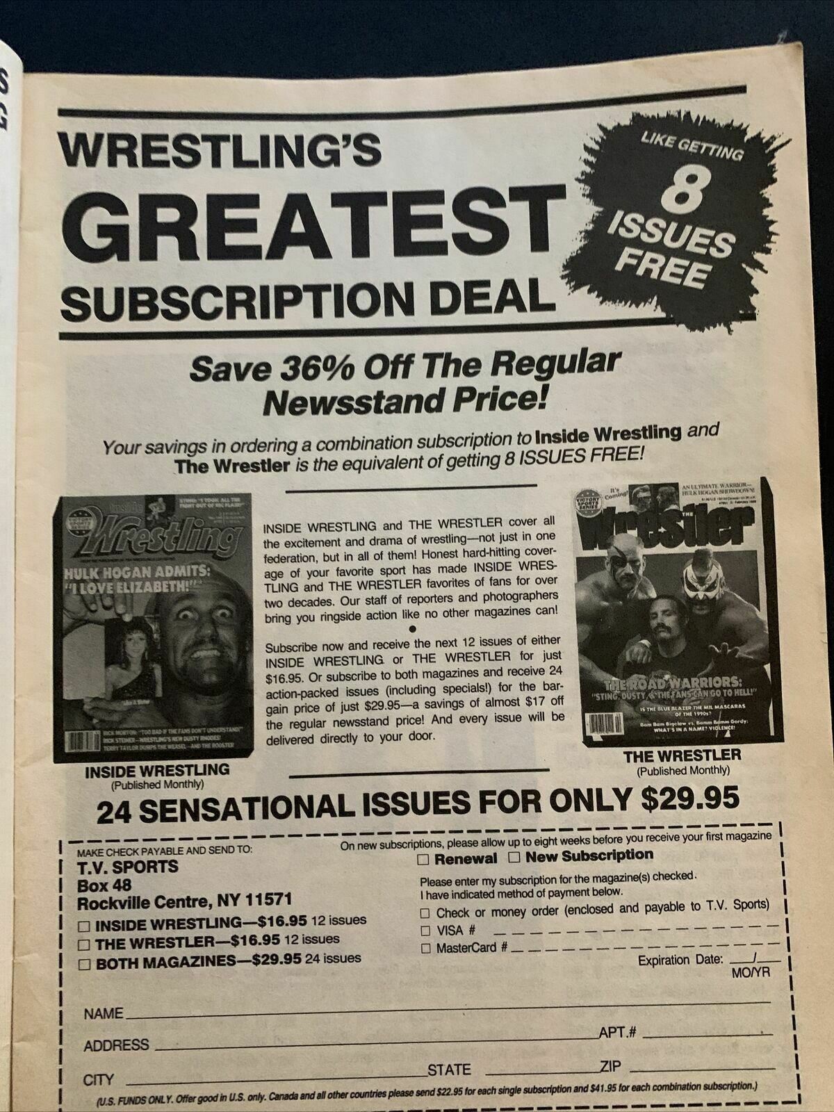 Inside Wrestling Magazine October 1989 - Dusty Rhodes, Ted DiBiase, Hogan