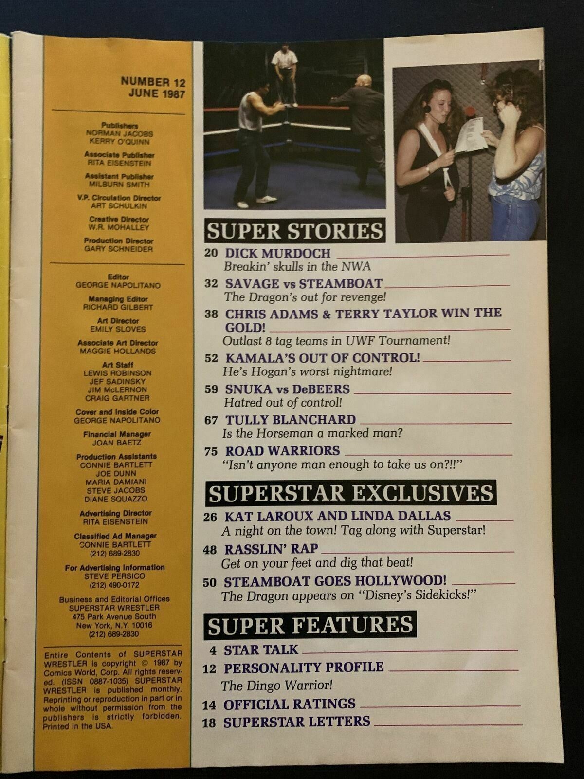 Wrestler Superstar Magazine June 1987 - Hulk, Steamboat, Macho Man, Chris Adams