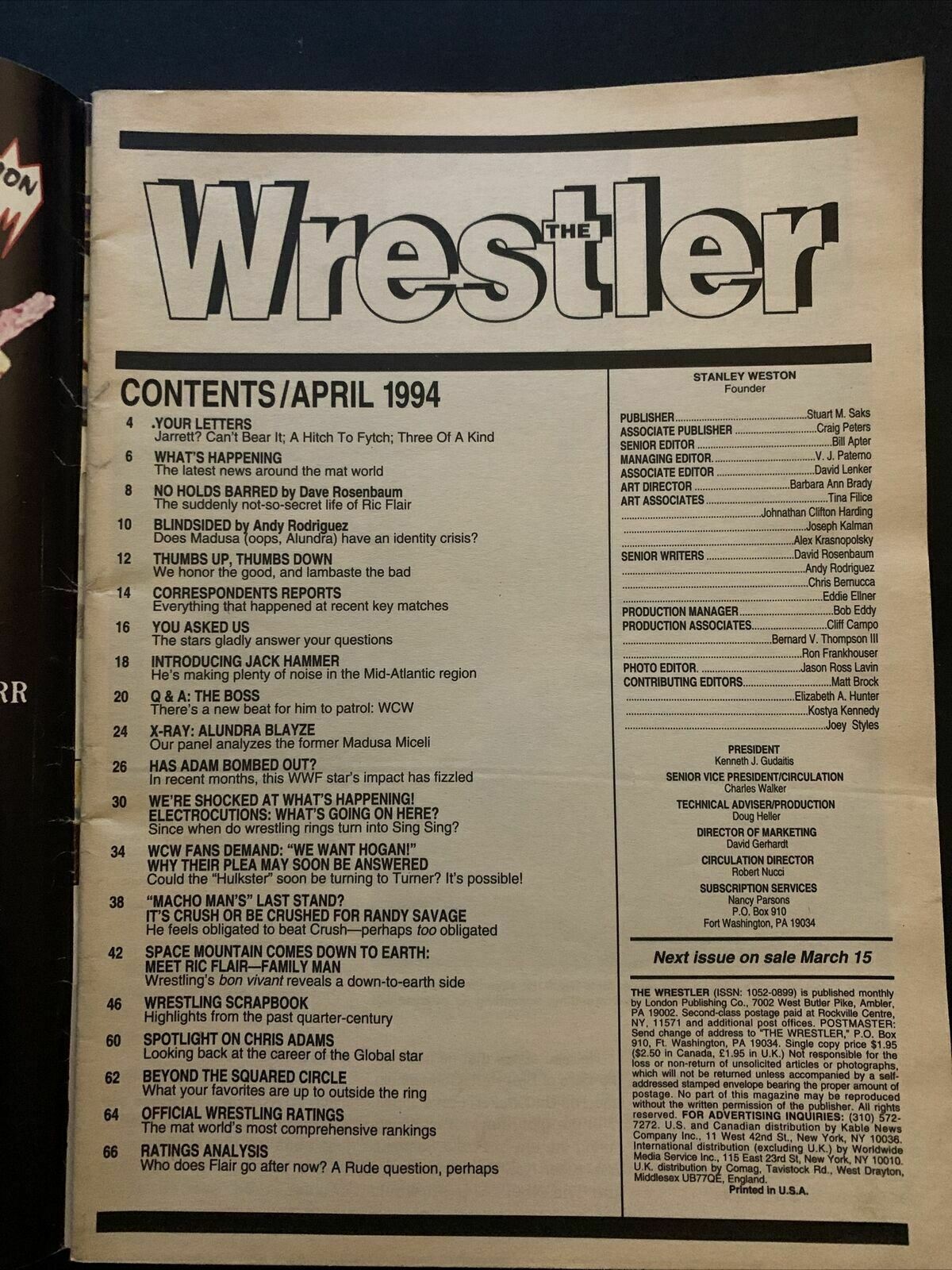 The Wrestler Magazine April 1994 - Hulk Hogan, Ric Flair, Macho Man