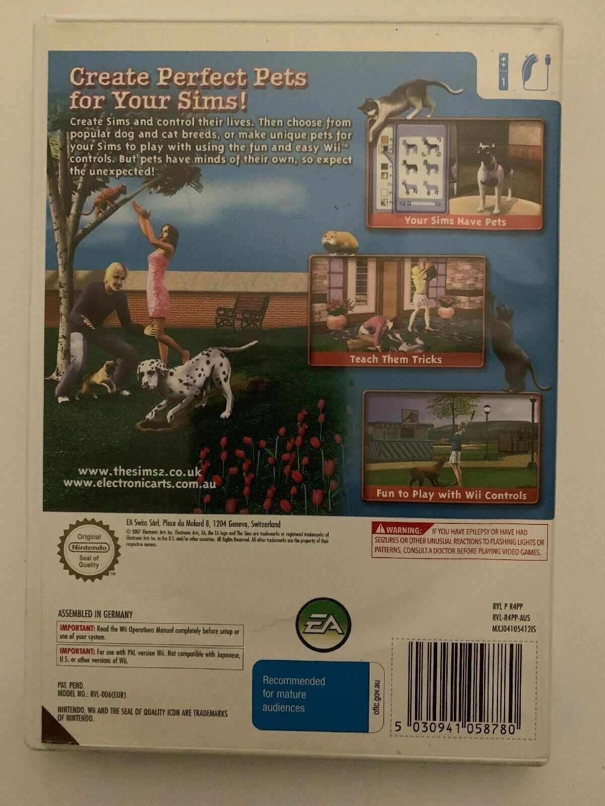 The Sims 2: Pets - Nintendo Wii PAL Game with Manual Complete