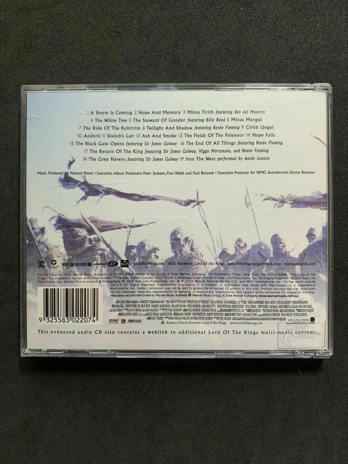 Lord of the Rings: Return Of the King - Movie Soundtrack (Enhanced CD, 2003)
