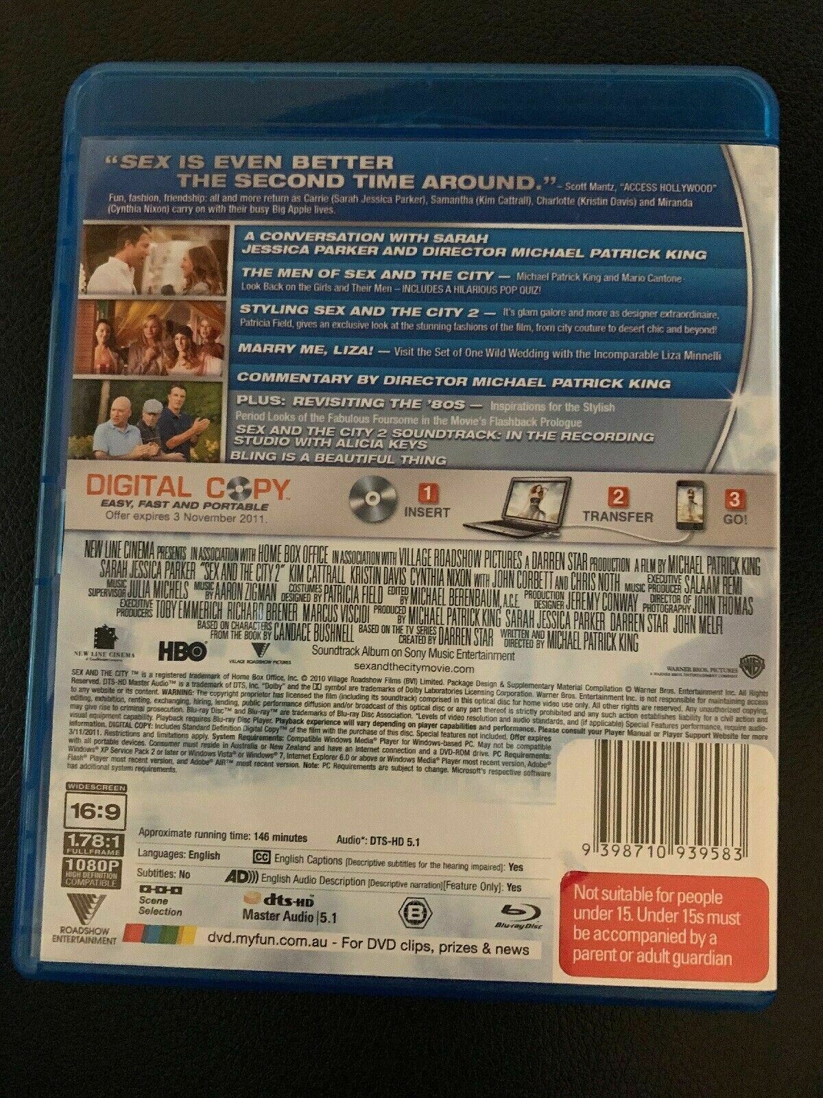 Sex And The City 2 The Movie (Blu-ray, 2010) Region B