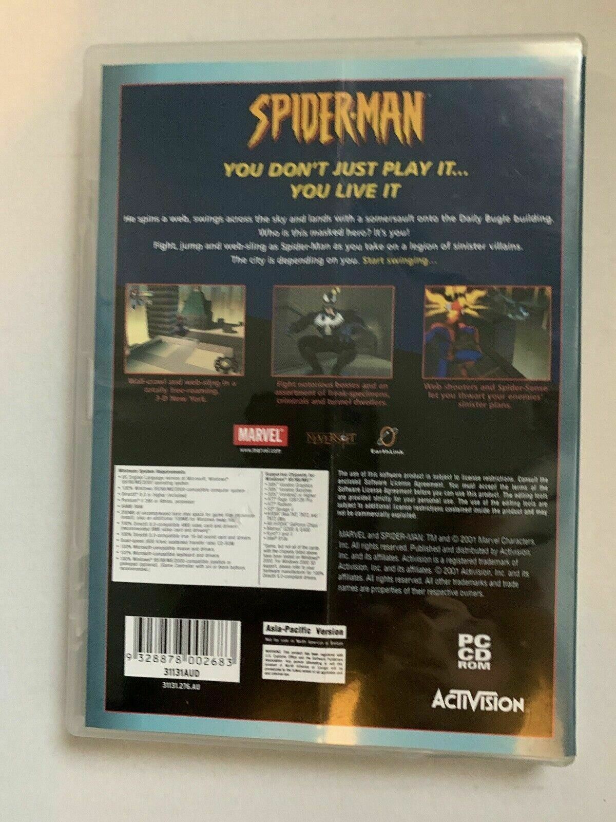 Spider-Man: PC CD ROM Activision 2001 - Action Adventure Game