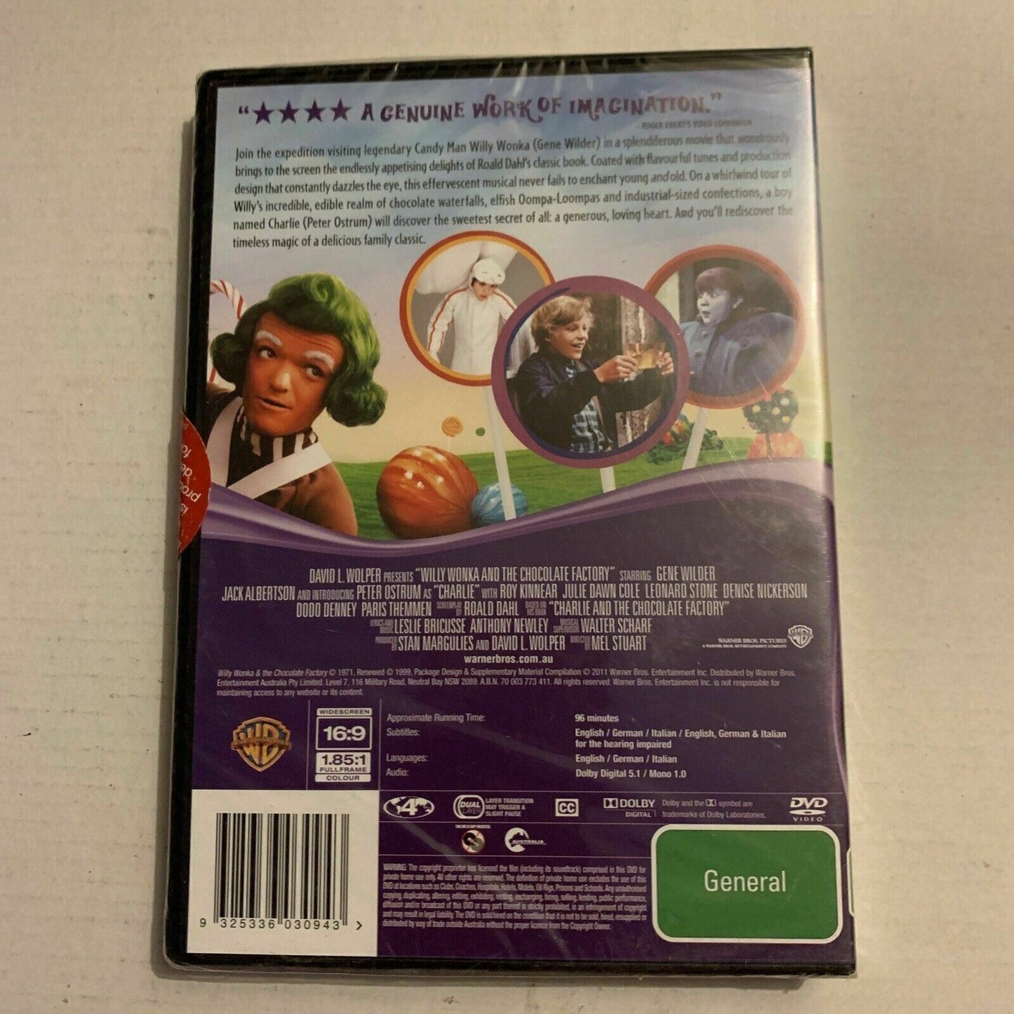 *New Sealed* Willy Wonka And The Chocolate Factory (DVD, 1971)  Region 4