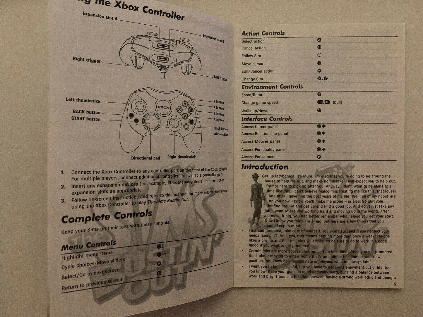 The Sims Bustin Out - Microsoft Xbox Original PAL Game Complete with Manual