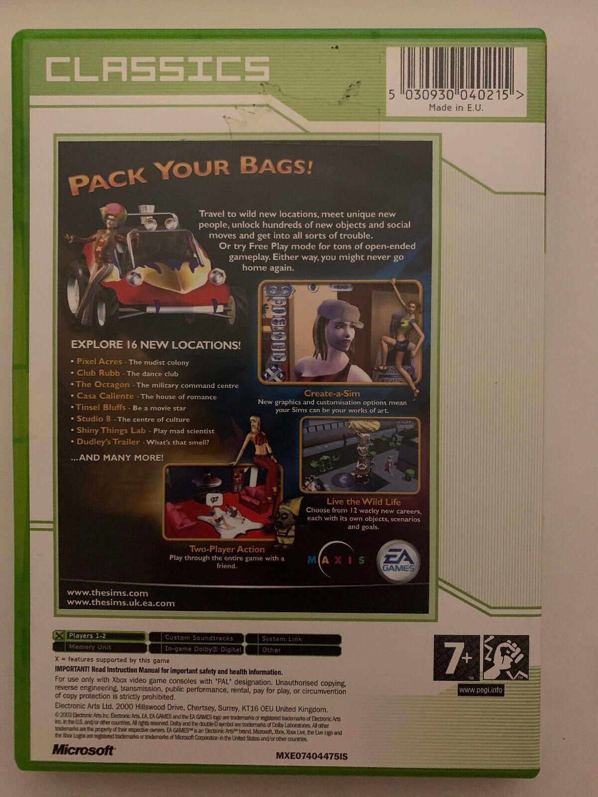 The Sims Bustin Out - Microsoft Xbox Original PAL Game Complete with Manual