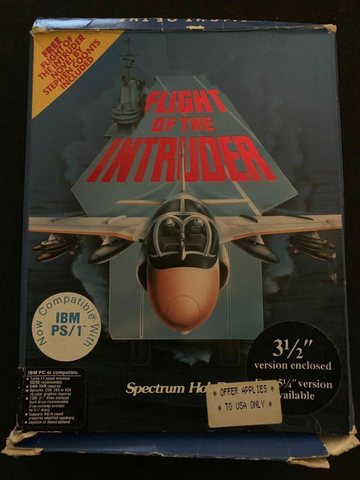 Flight Of The Intruder PC 1990 Flight Combat Simulation Game in Box *Rare*