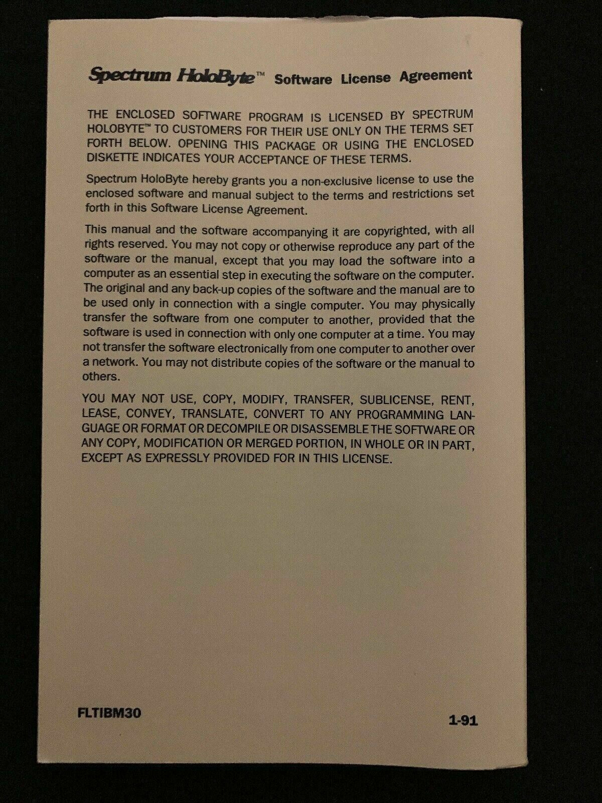 Flight Of The Intruder PC 1990 Flight Combat Simulation Game in Box *Rare*