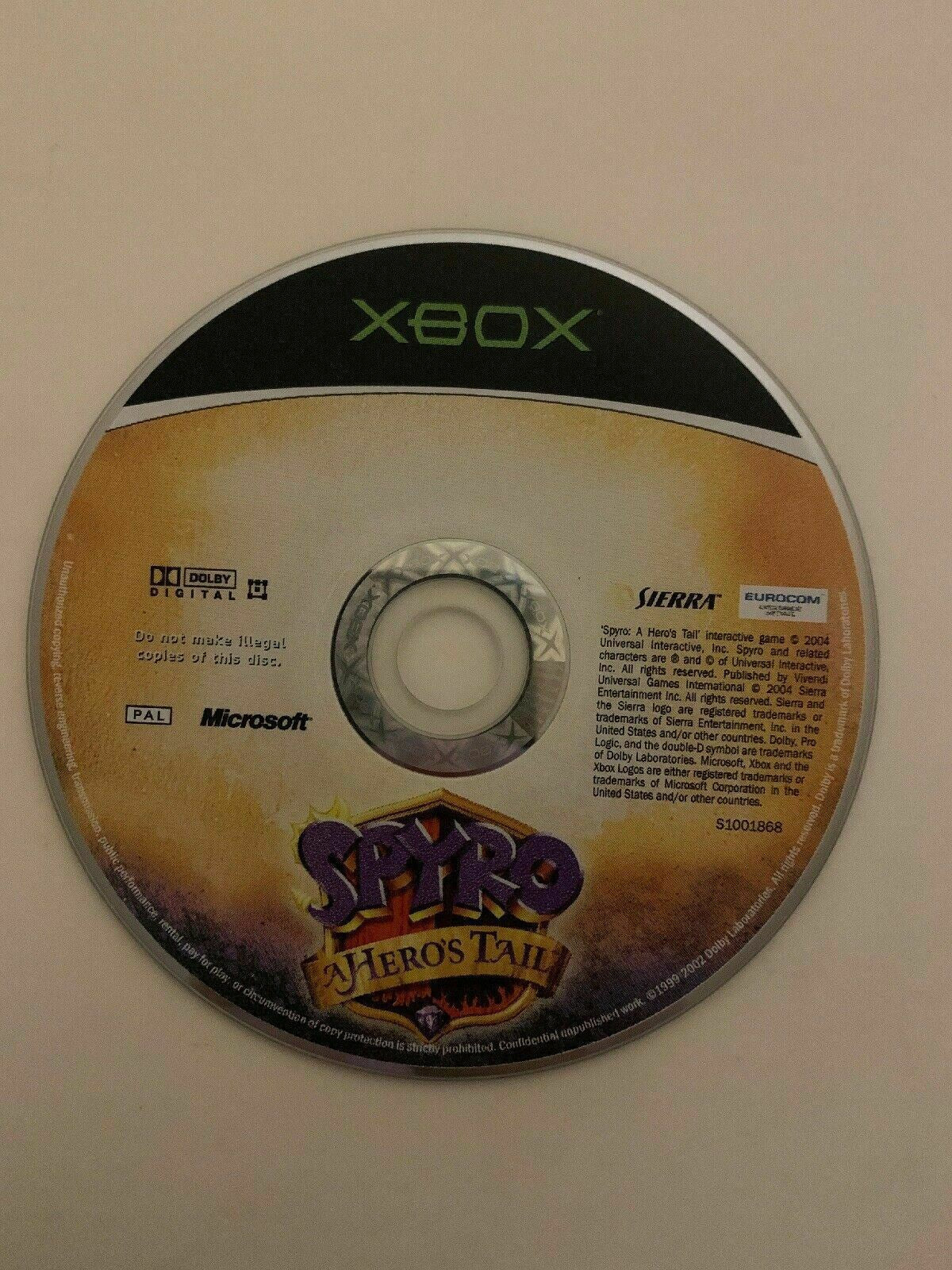 Spyro A Hero's Tail - Microsoft Xbox Original PAL Game