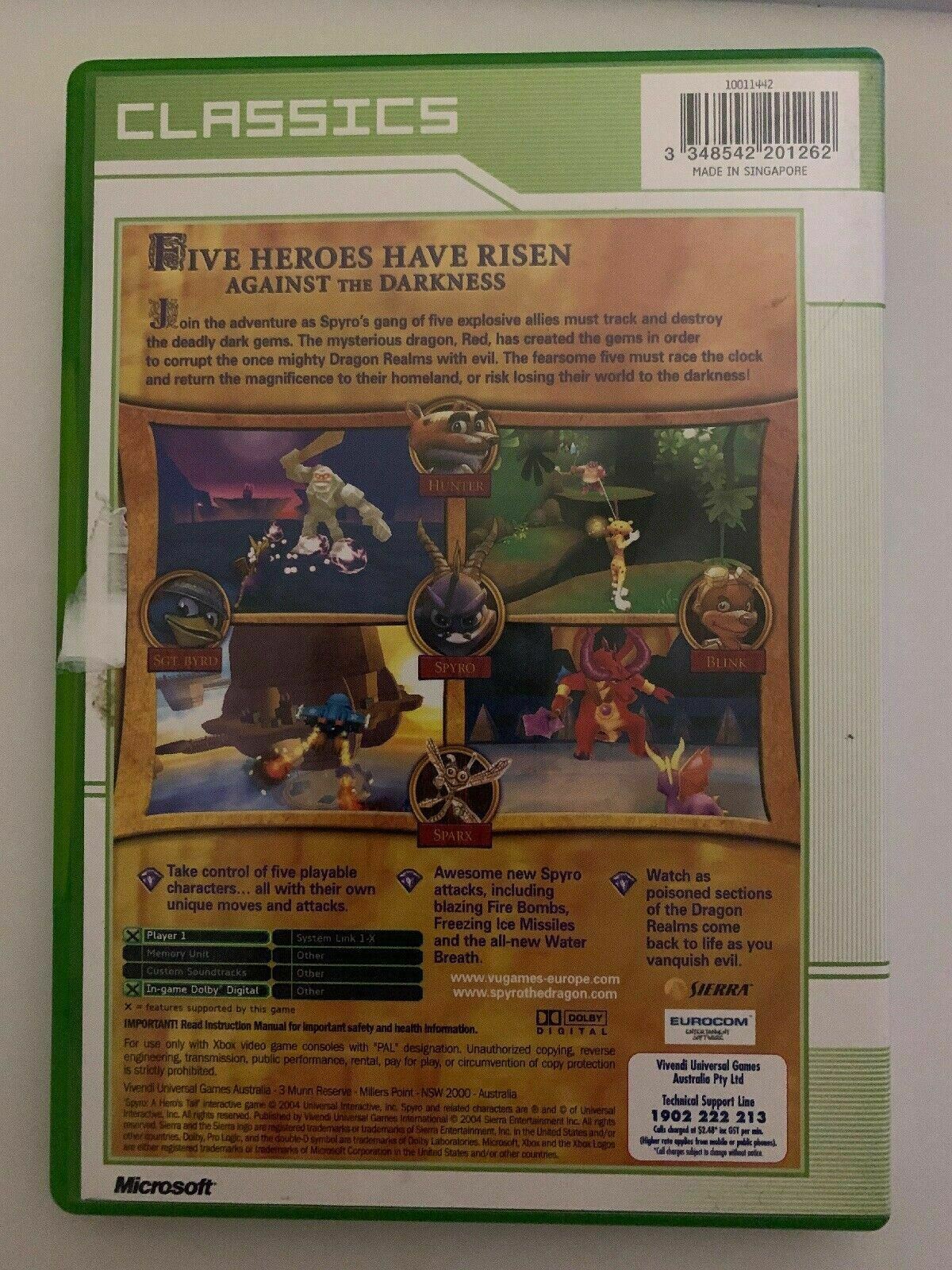 Spyro A Hero's Tail - Microsoft Xbox Original PAL Game
