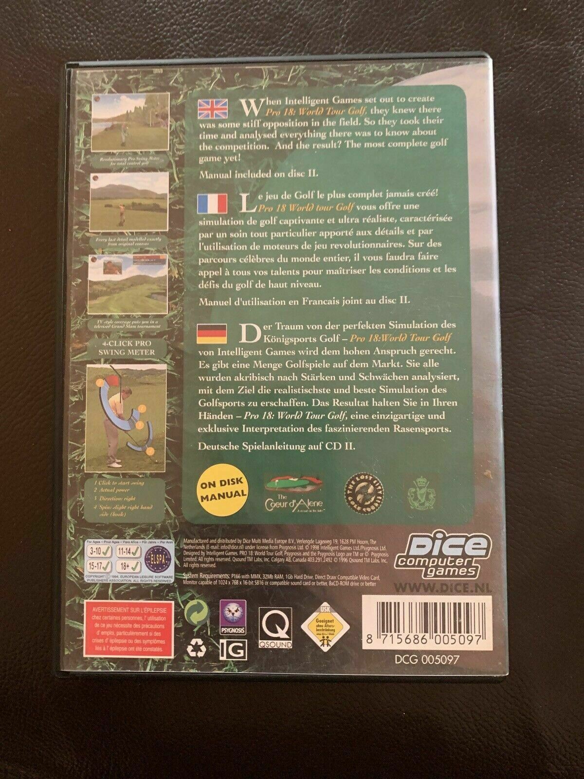 Pro 18 World Tour Golf - PC CDROM 1998 Win95