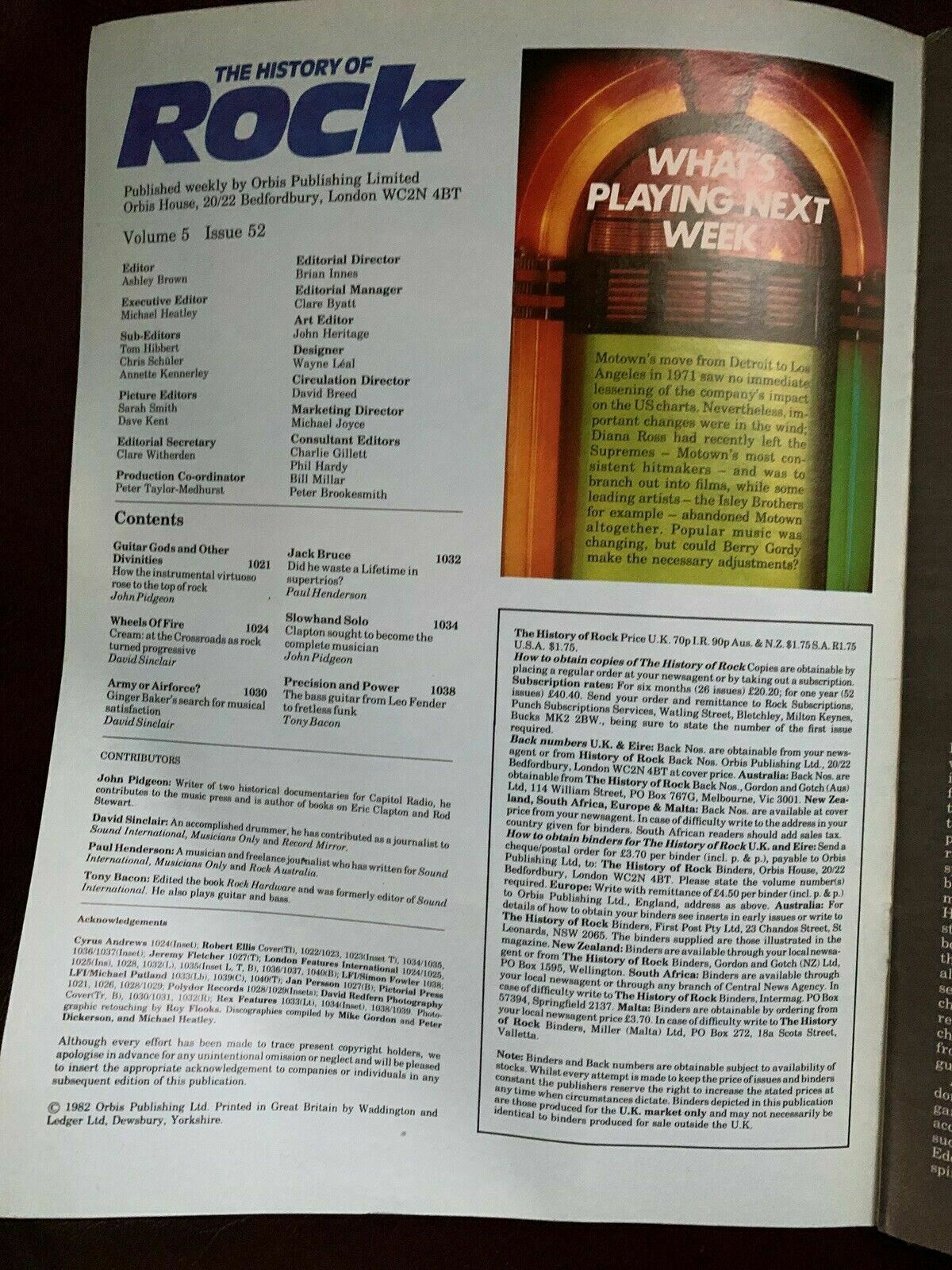 The History Of Rock Volume 5 Issue 52 1982 - Cream