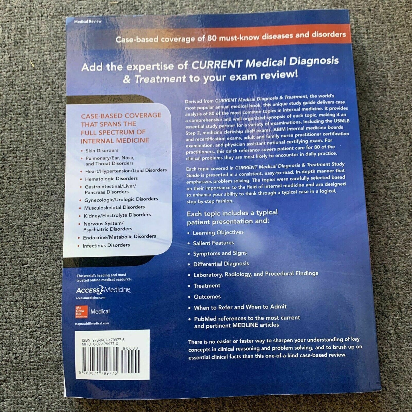 Current Medical Diagnosis and Treatment Study Guide by Gene R. Quinn, Nathaniel