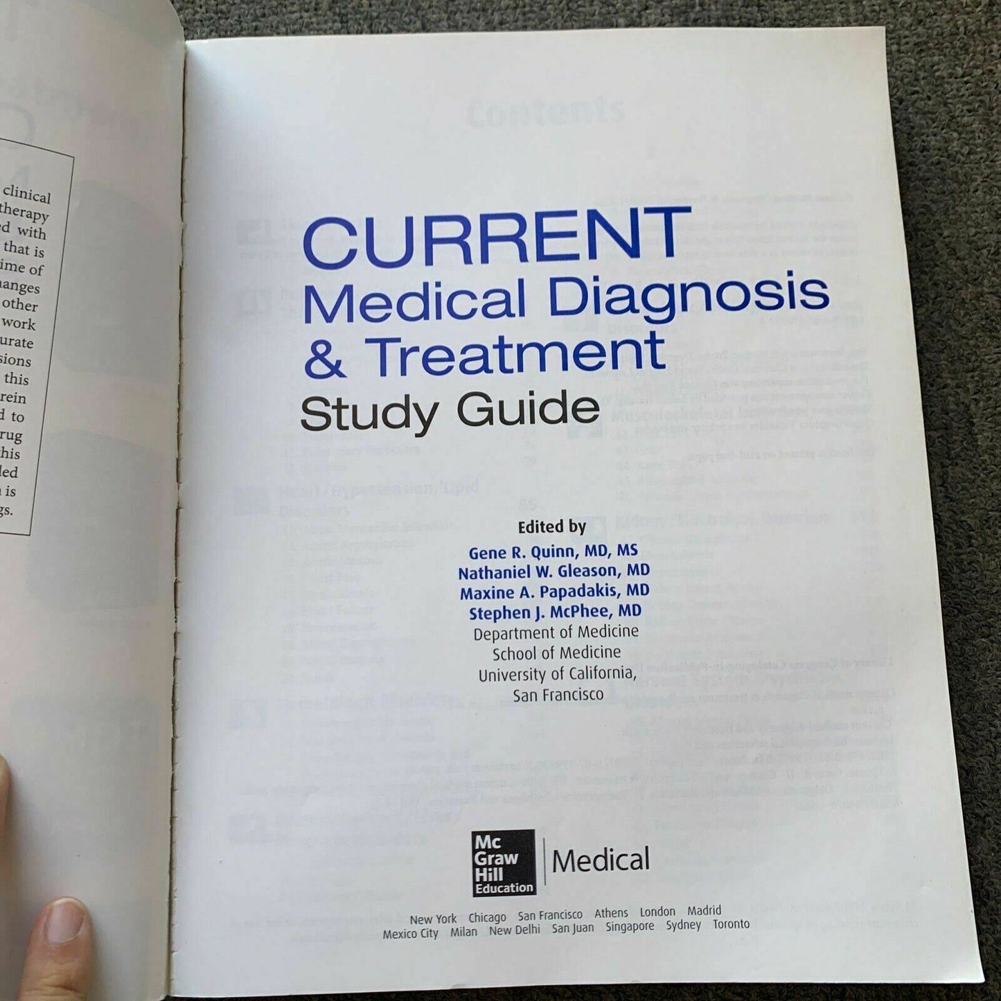 Current Medical Diagnosis and Treatment Study Guide by Gene R. Quinn, Nathaniel
