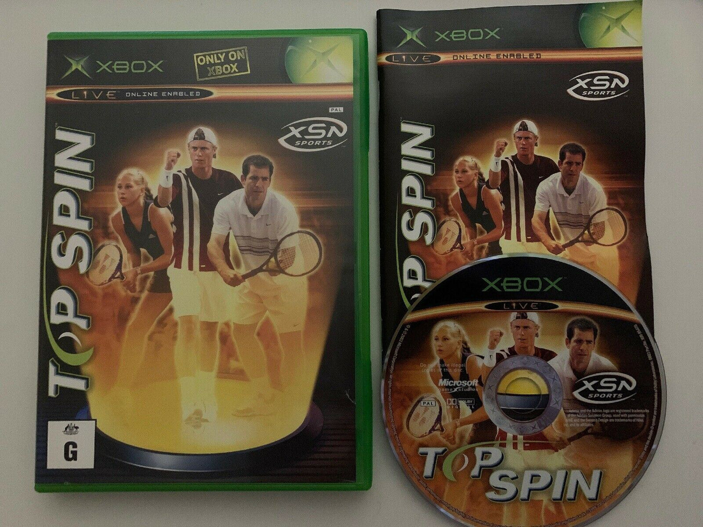 Top Spin - Microsoft Xbox Original XSN Sports Tennis PAL Game