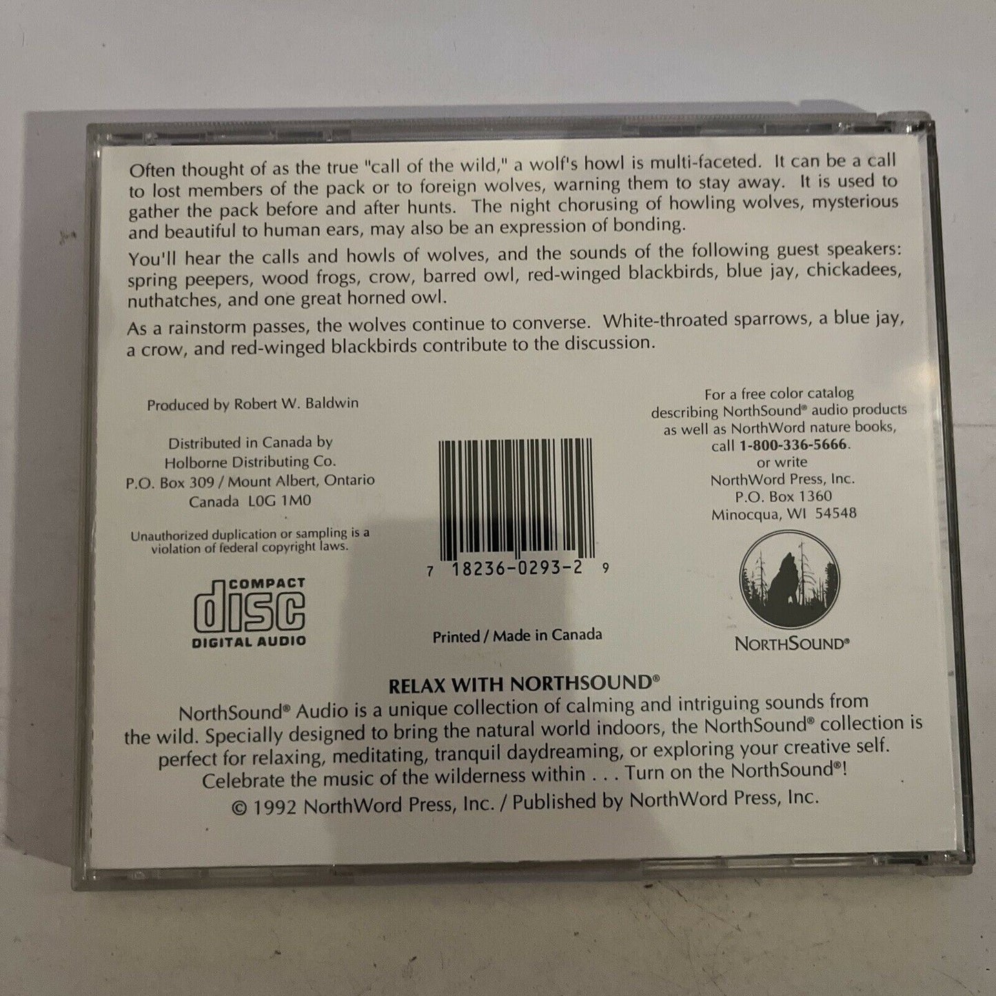 Robert W. Baldwin – Wolf Talk CD 1992 Album