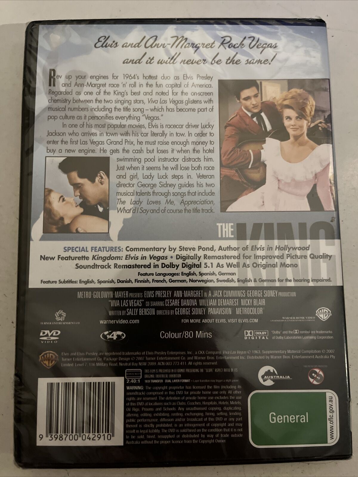 *New Sealed* Viva Las Vegas (DVD, 1964) Elvis Presley, Ann-Margret. Region 4