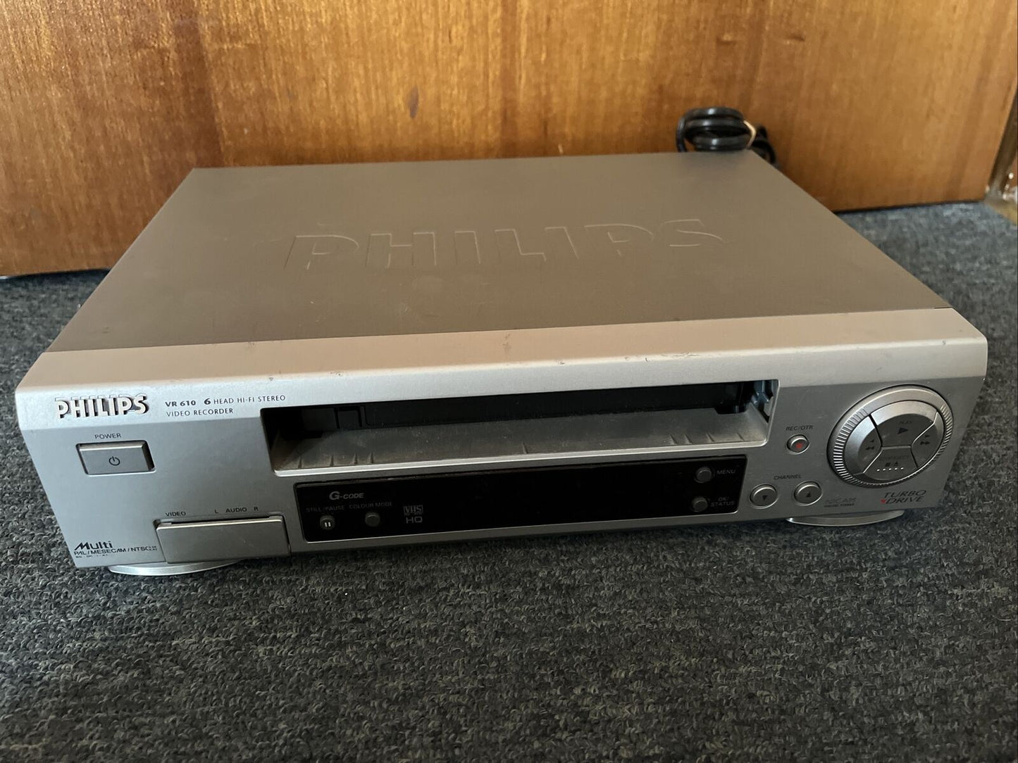 Philips VR 610 6 Head VCR Player *For Parts Or Repair - Stuck VHS
