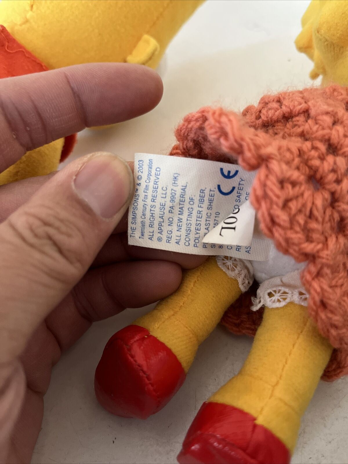 4x The Simpsons Plush Toy 2003 Homer, Marge, Bart & Lisa Simpson 25cm tall